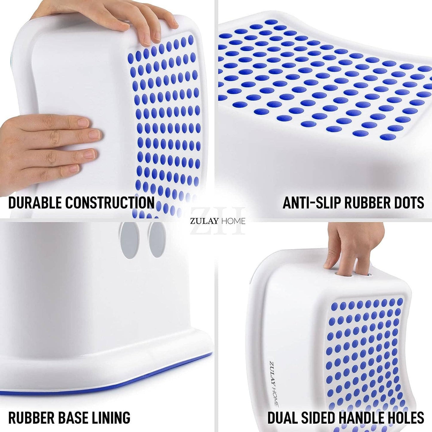 Zulay Home Step Stools for Kids - Toddler Step Stool: Blue