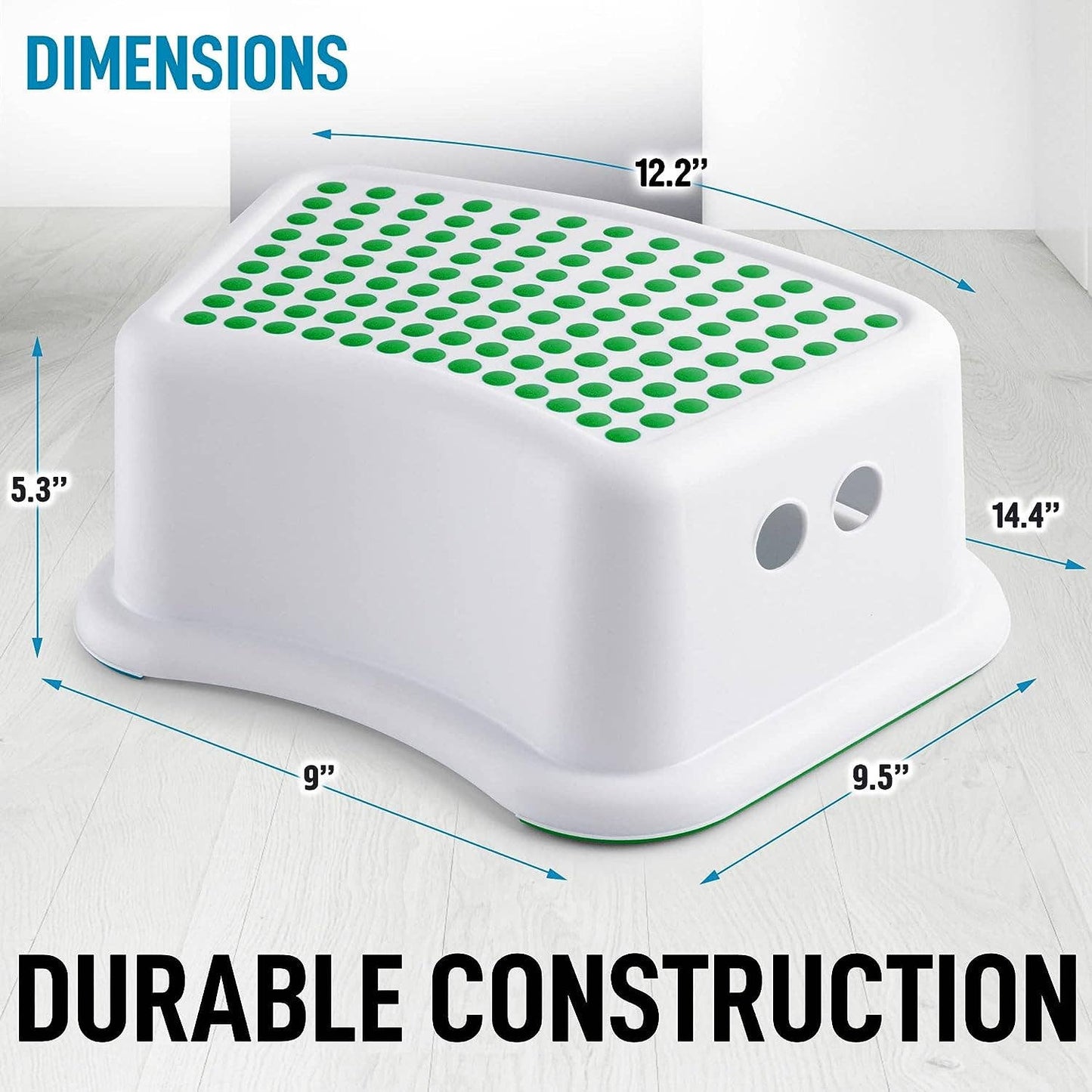 Zulay Home Step Stools for Kids - Toddler Step Stool: Green